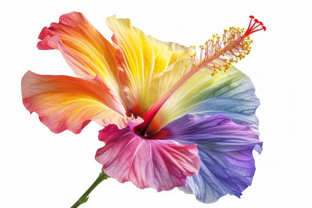 Colorful rainbow hibicus flower hibiscus blossom.