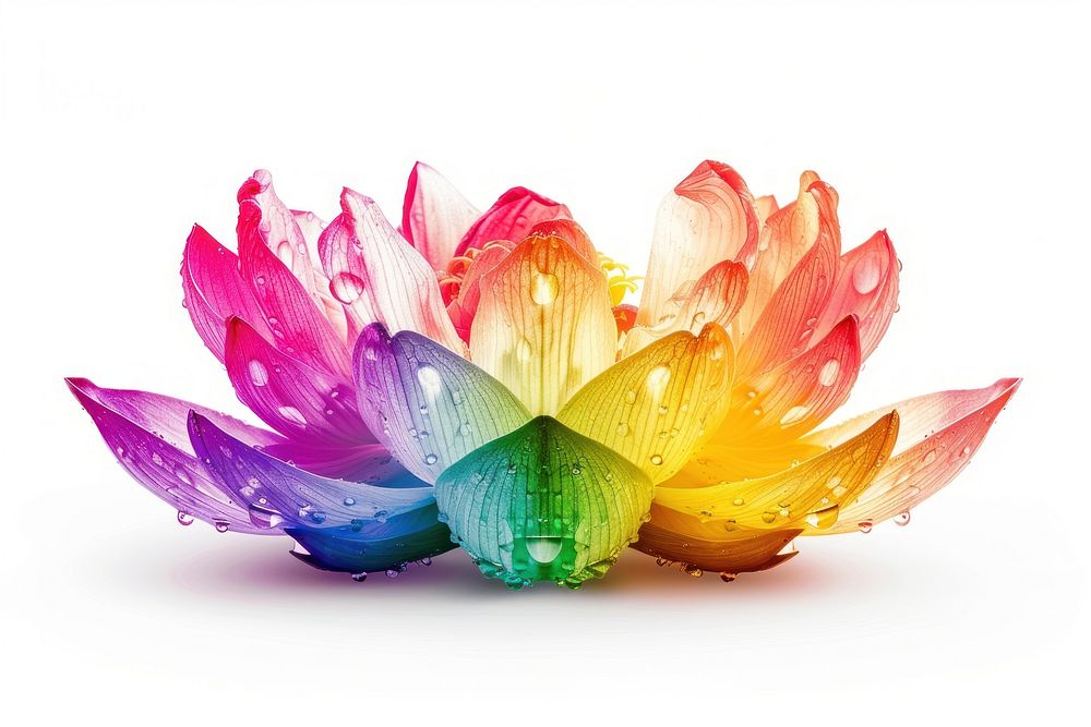 Colorful rainbow lotus flower chandelier blossom.