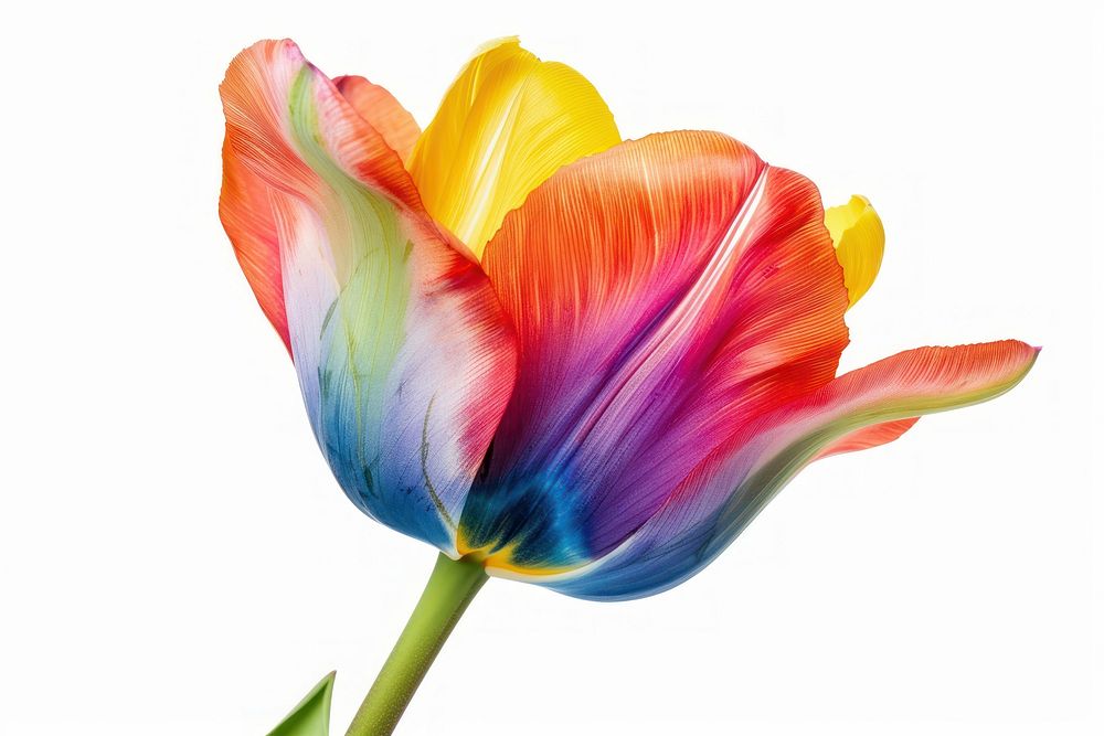 Colorful rainbow tulip flower blossom animal.