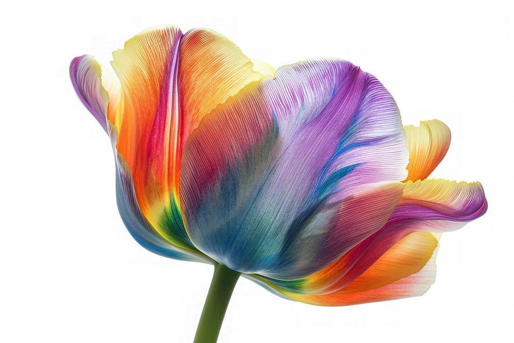 Colorful rainbow tulip flower blossom animal.