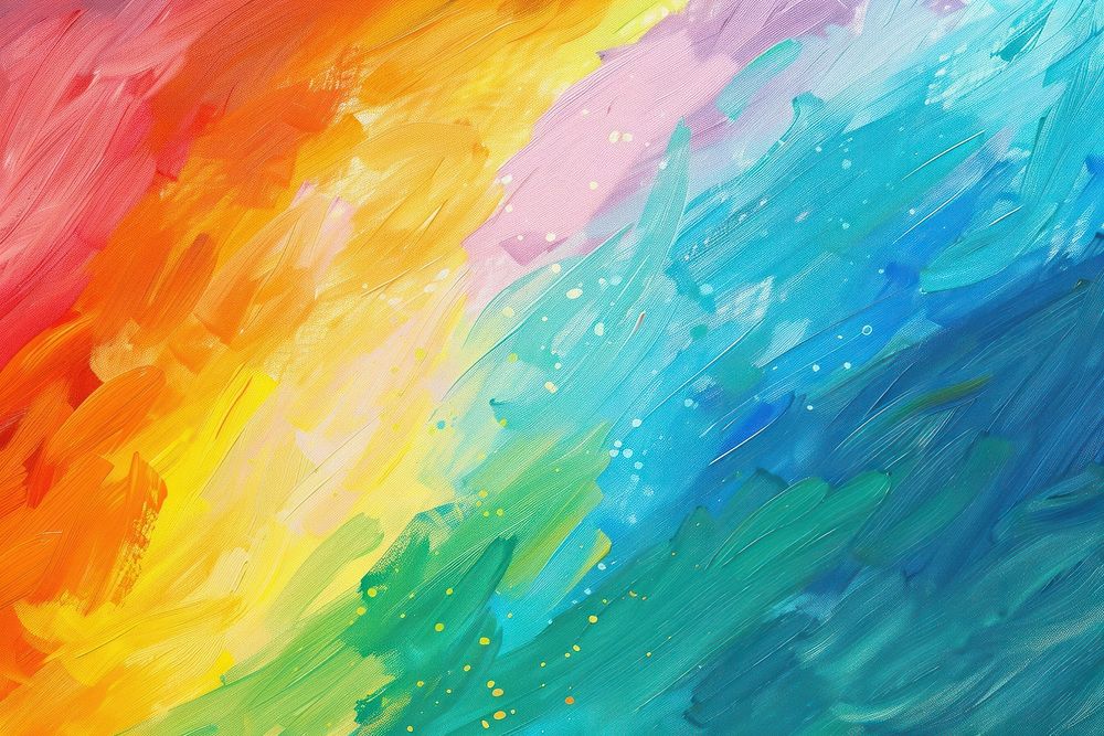 Rainbow acrylic background painting canvas art.