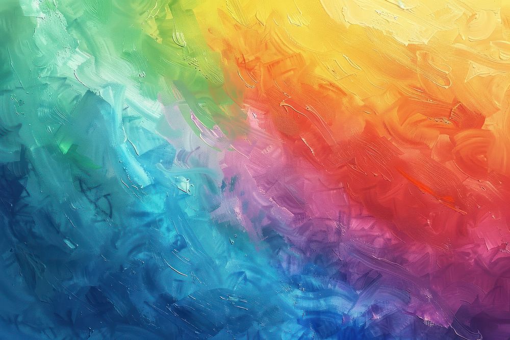 Rainbow acrylic background painting texture canvas.