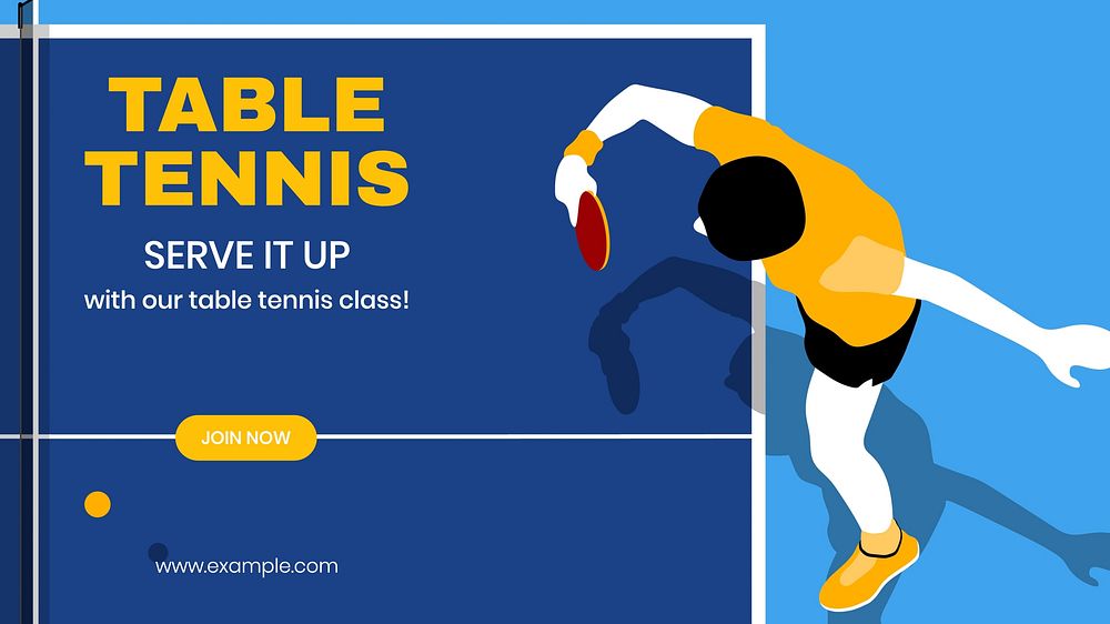 Table tennis blog banner template