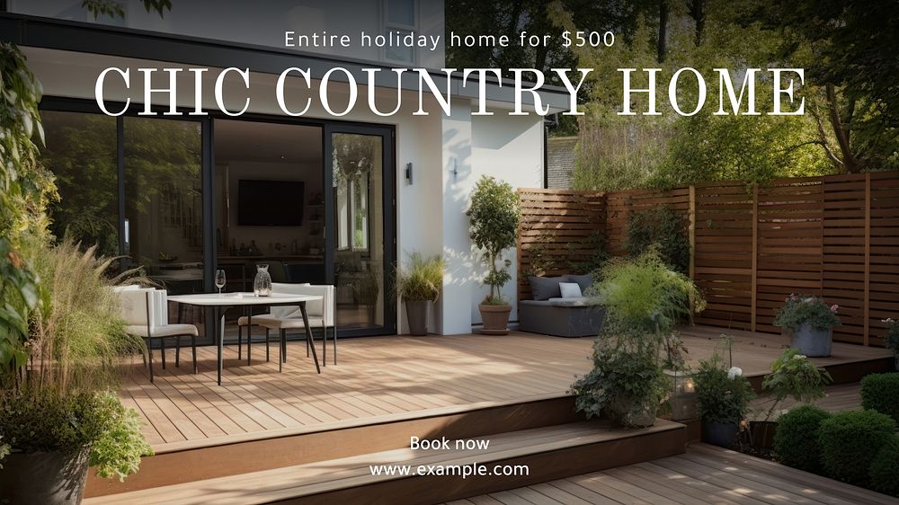 Chic country home blog banner template