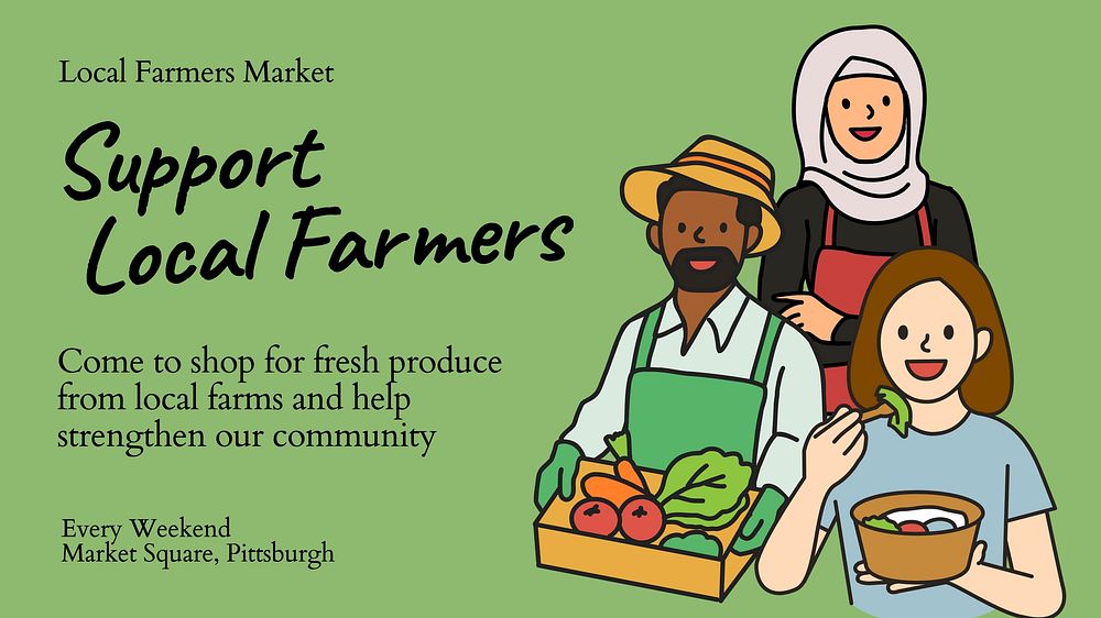 Support local farmers blog banner template