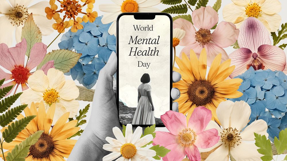 Mental health day blog banner template