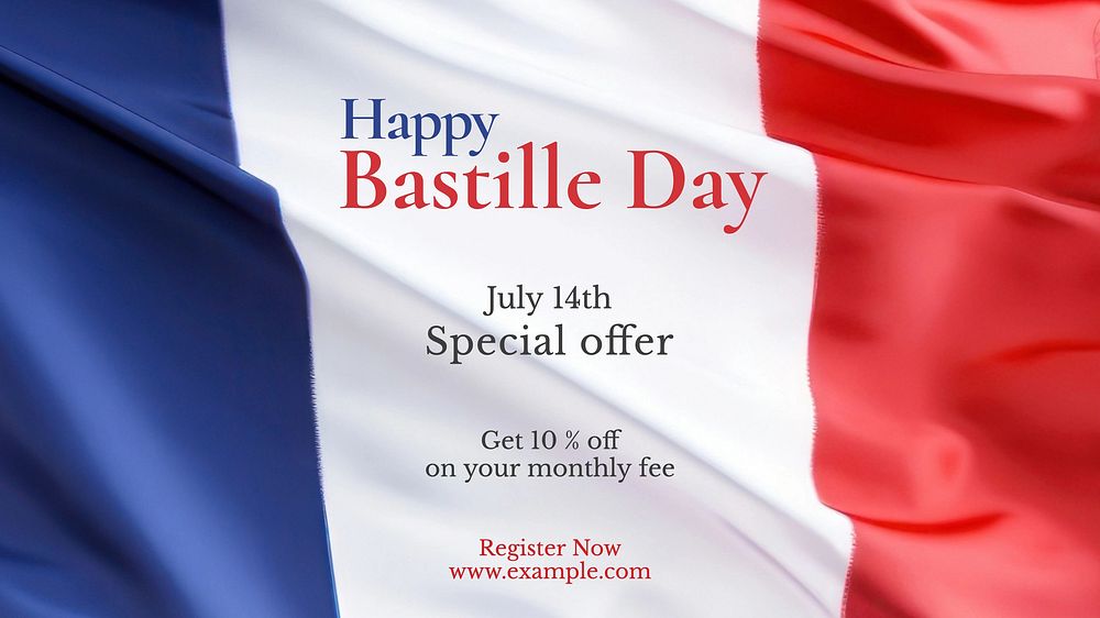 Bastille day blog banner template