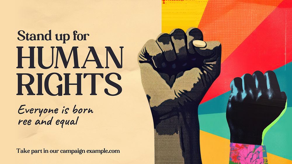 Human rights protest blog banner template
