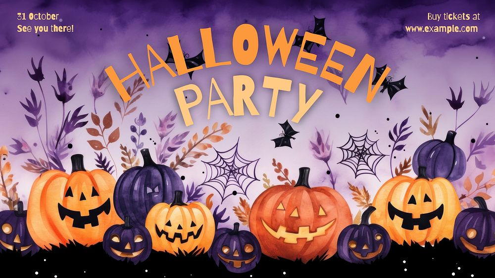 Halloween party invite  blog banner template