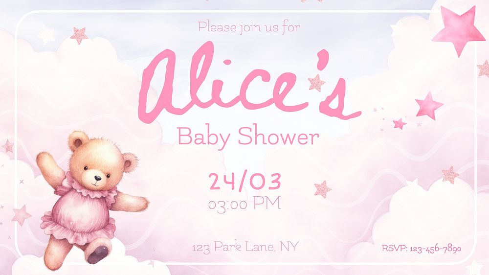 Baby shower  blog banner template