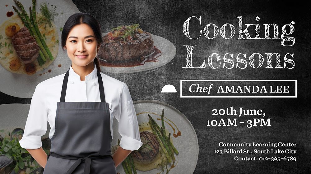 Cooking lessons blog banner template