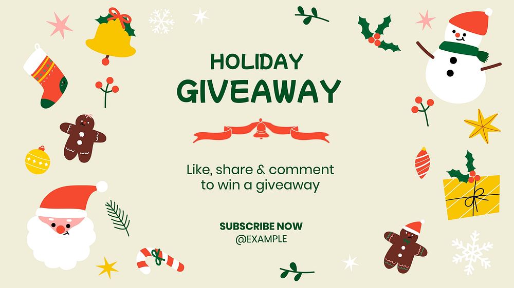 Holiday giveaway blog banner template