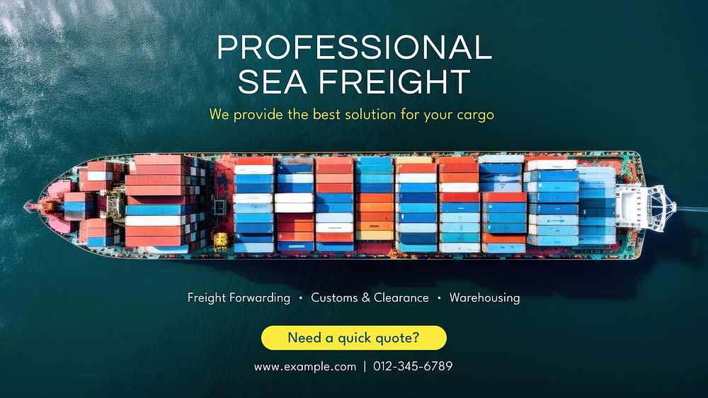 Professional sea freight blog banner template