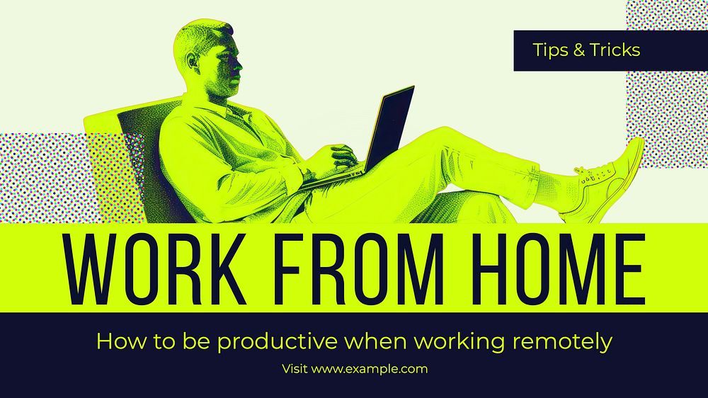 Work from home blog banner template