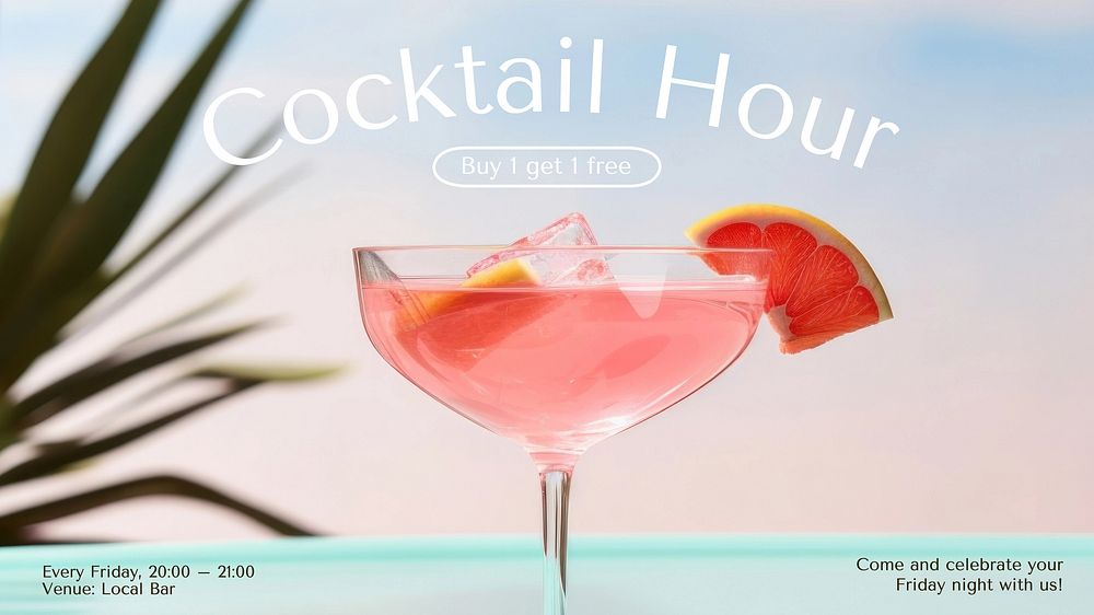 Cocktail hour blog banner template
