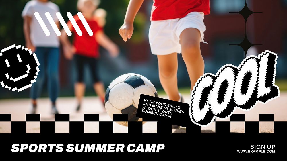 Sports summer camp blog banner template