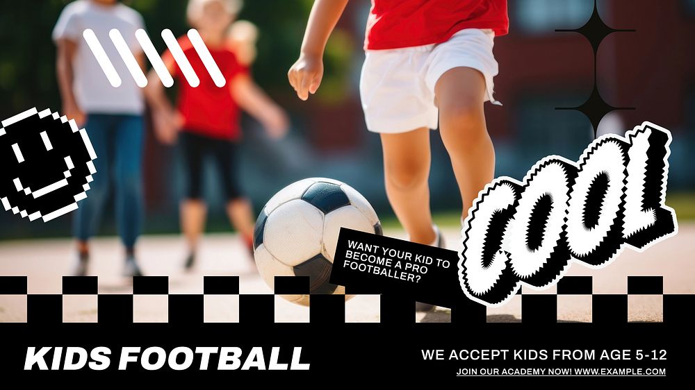 Kids football blog banner template