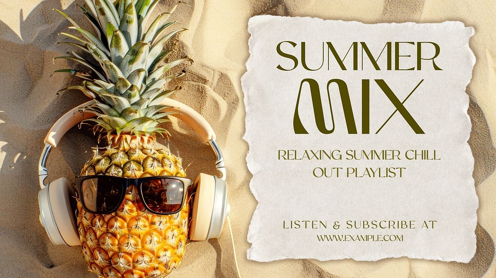 Summer mix playlist blog banner template