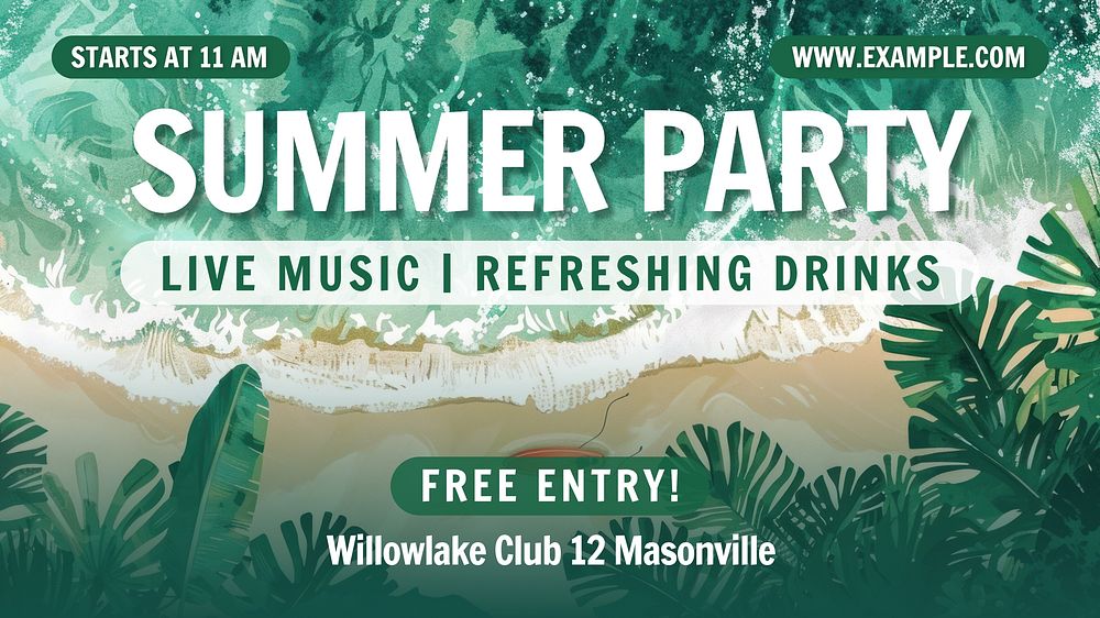 Summer Party blog banner template