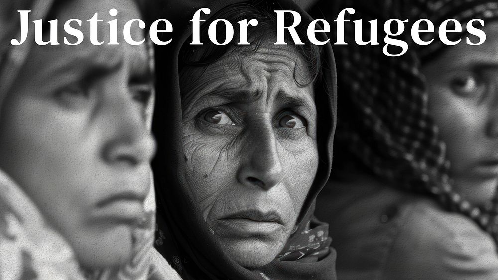 Justice for refugees blog banner template