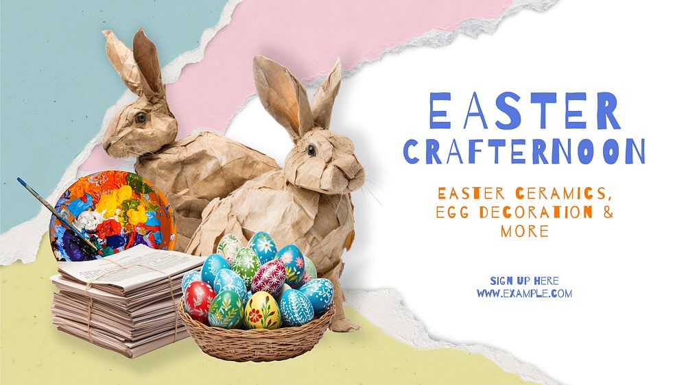 Easter crafts blog banner template