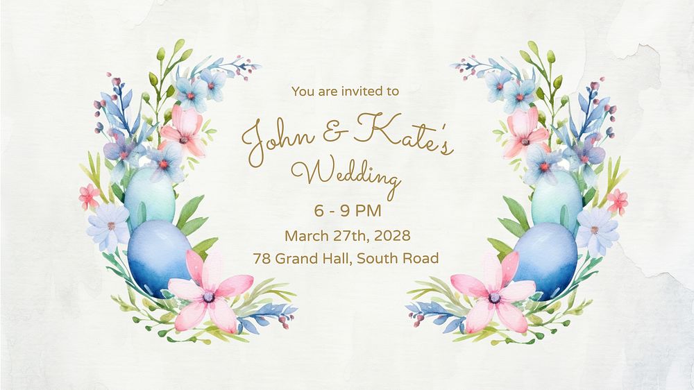 Wedding invitation blog banner template