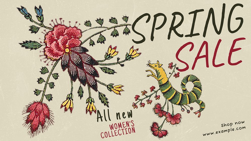 Spring sale blog banner template