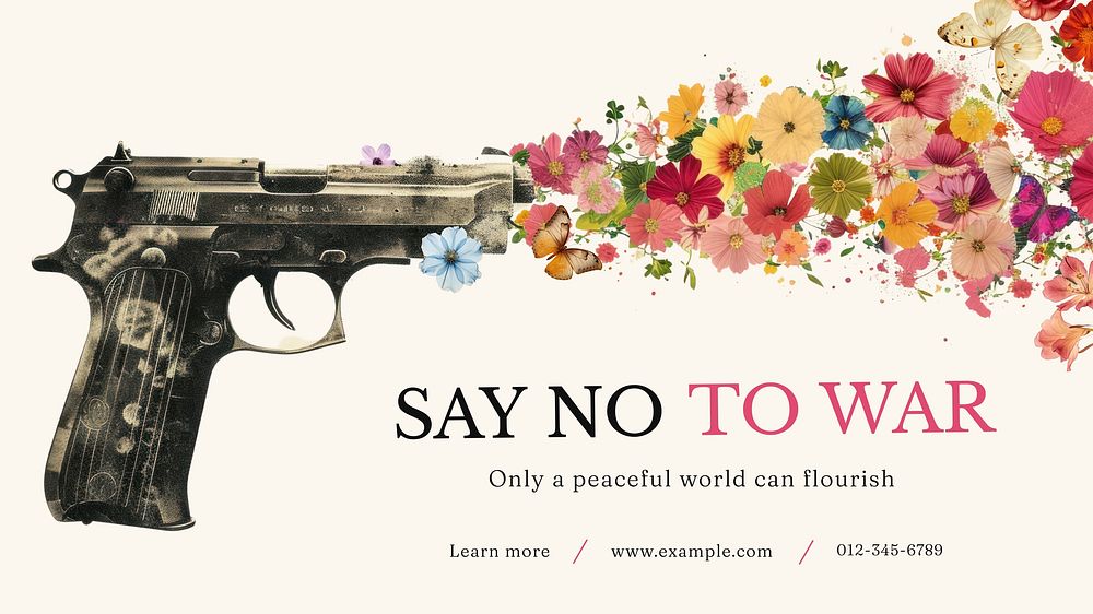 Say No to war blog banner template