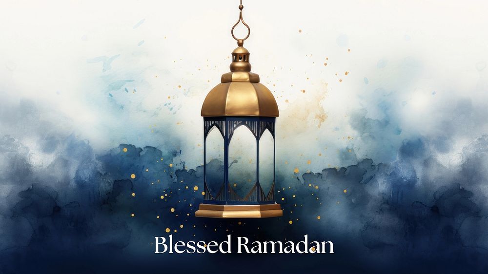 Blessed ramadan blog banner template