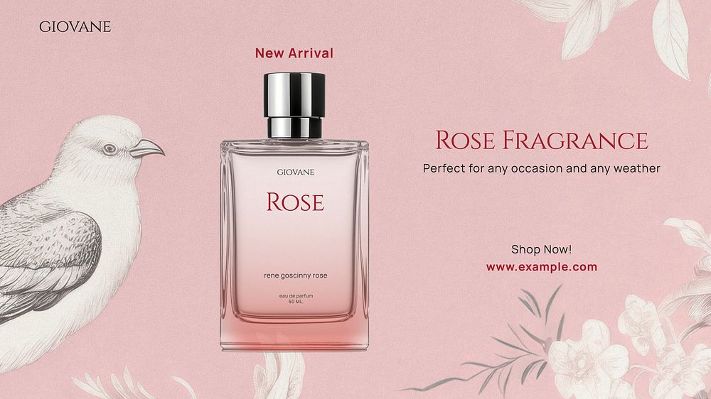Rose fragrance blog banner template