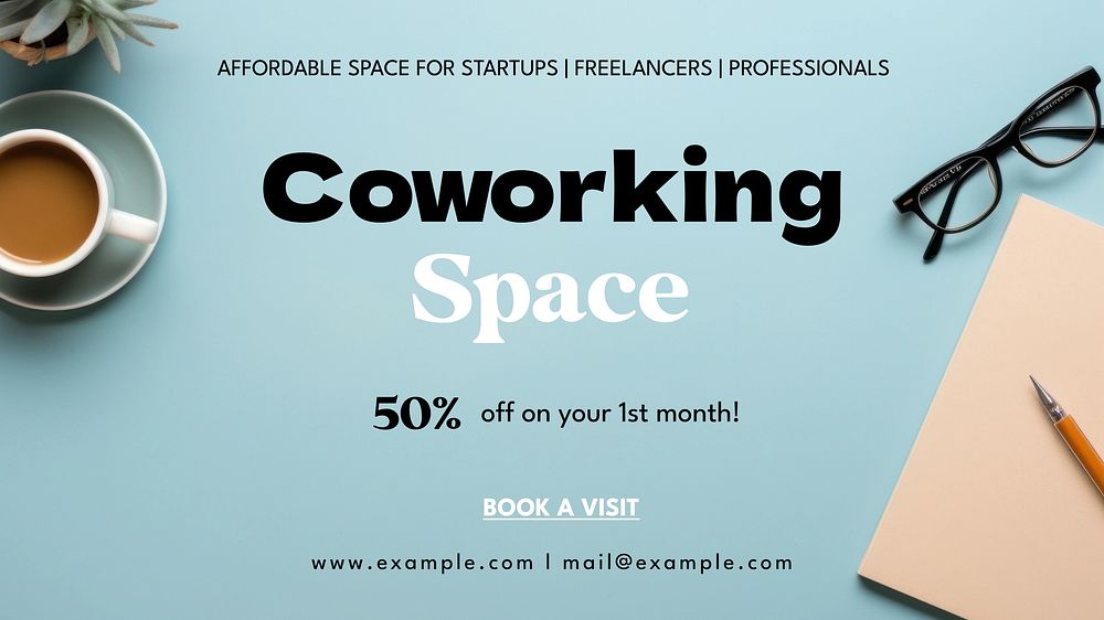 Co-working space blog banner template