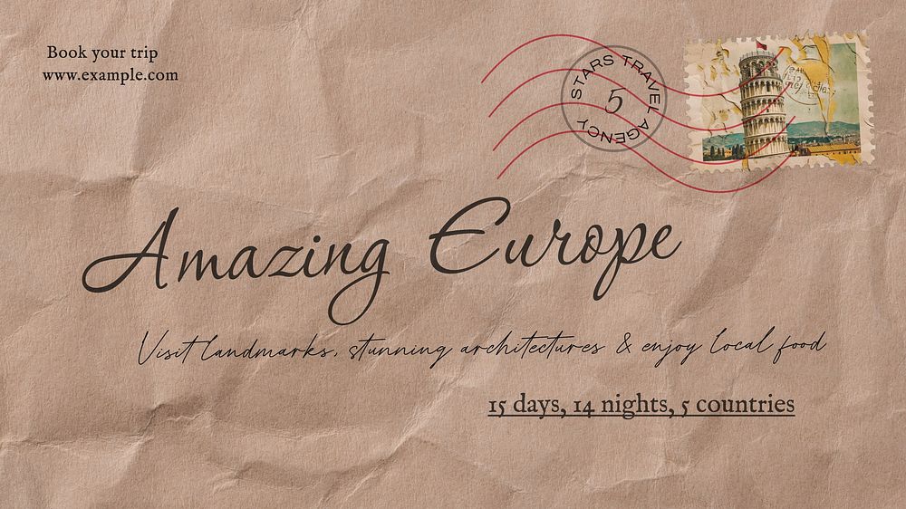 Europe trip blog banner template