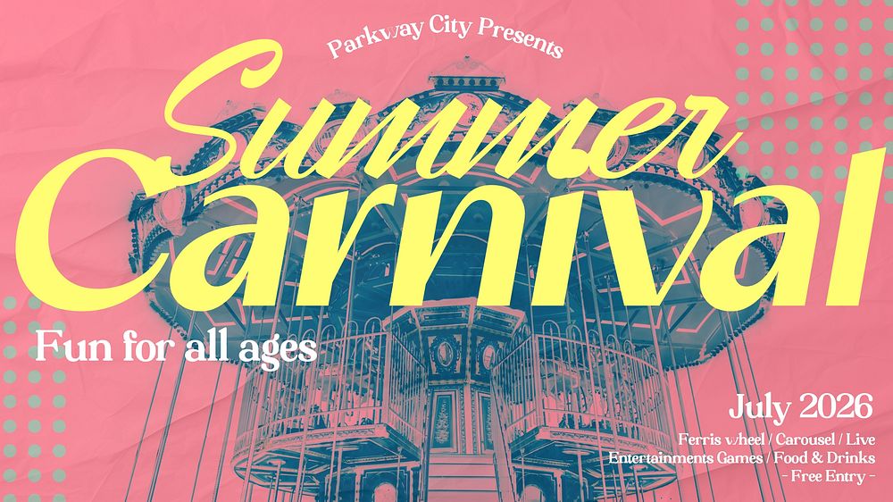Summer carnival blog banner template