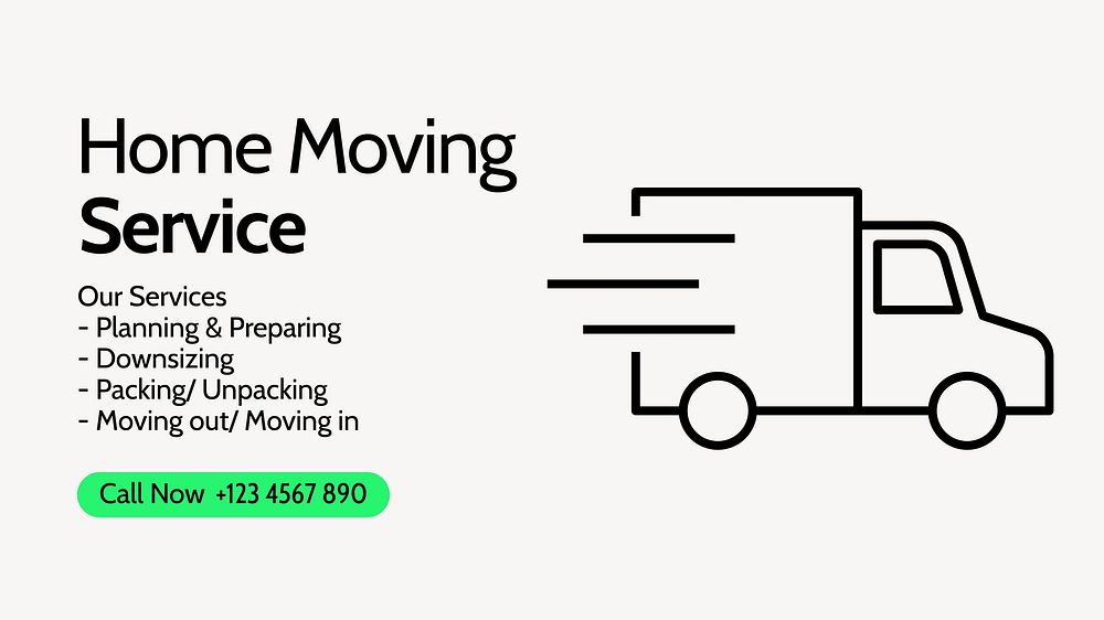 Home moving service blog banner template