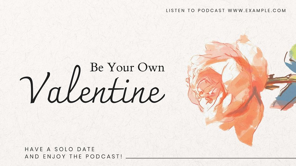 Valentine's podcast blog banner template