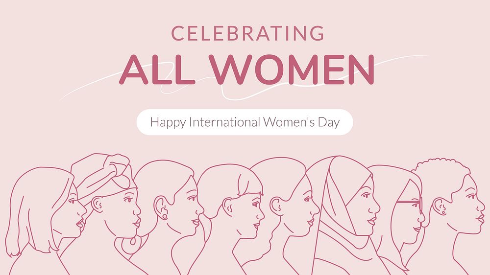 Celebrating all women blog banner template