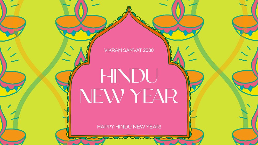 Hindu new year blog banner template