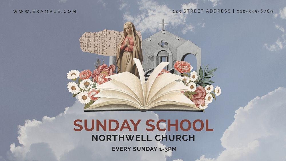 Sunday school blog banner template