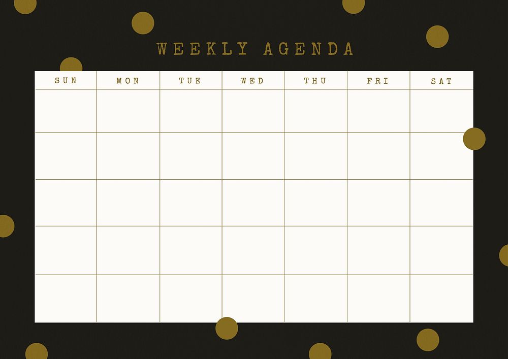 Weekly agenda planner template