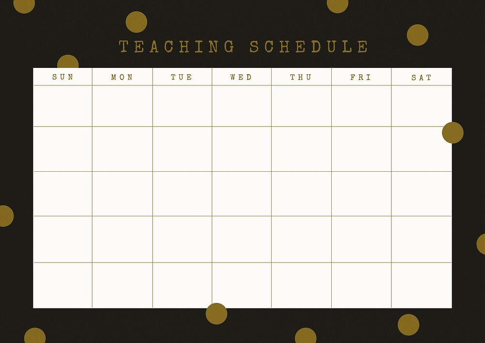 Teaching schedule planner template