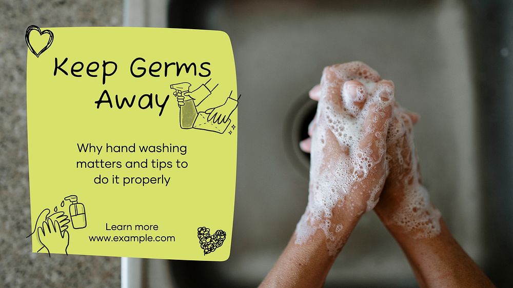 Hand washing blog banner template