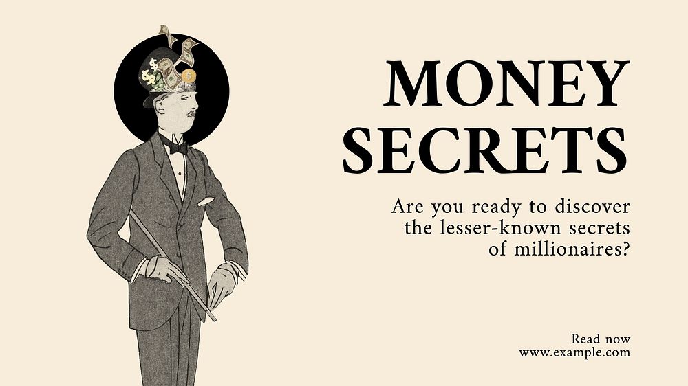 Money secrets blog banner template
