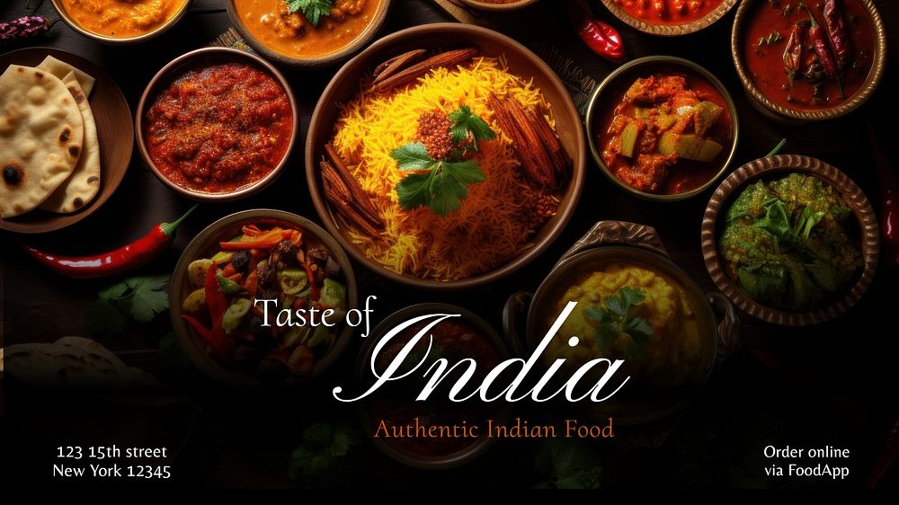 Indian restaurant blog banner template