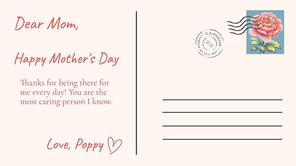 Mother's Day postcard blog banner template