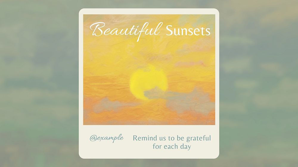 Beautiful sunsets blog banner template