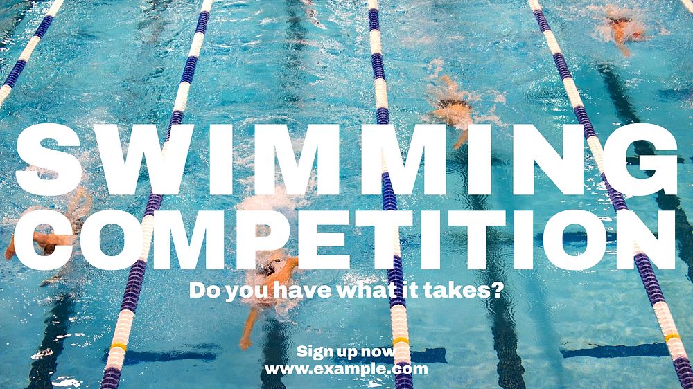 Swimming competition blog banner template