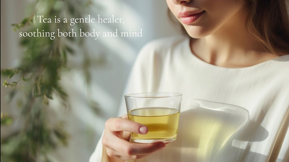 Tea healing  quote blog banner template