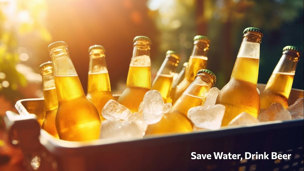 Save water drink beer quote blog banner template