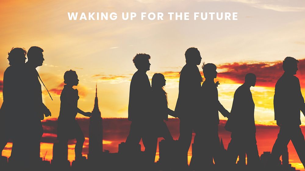 Waking up for the future quote blog banner template