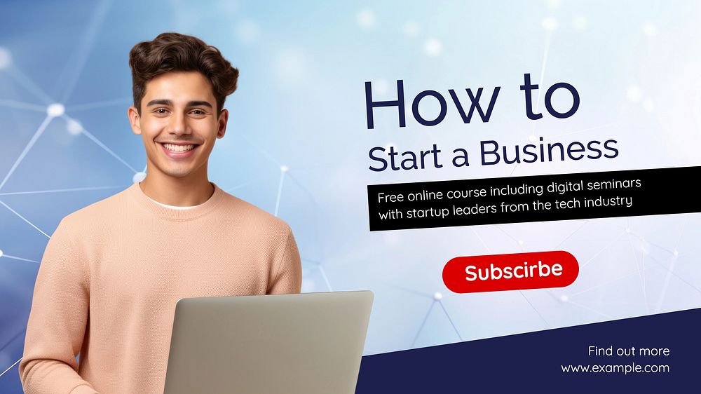 Business course tutorial blog banner template